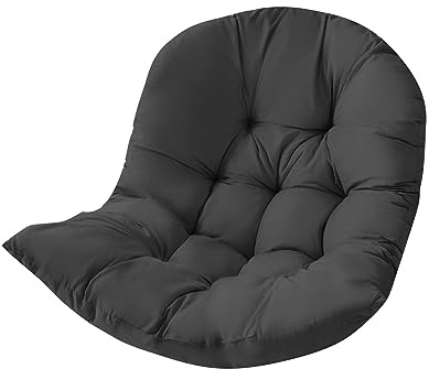 KAREN66 Hängesessel Kissen 80 x 110 cm Waschbar Schaukelstuhl Sitzkissen Dickes Hängestuhl Sitzauflage Polster Kissen für Hängeschaukel Indoor Outdoor (Schwarz)