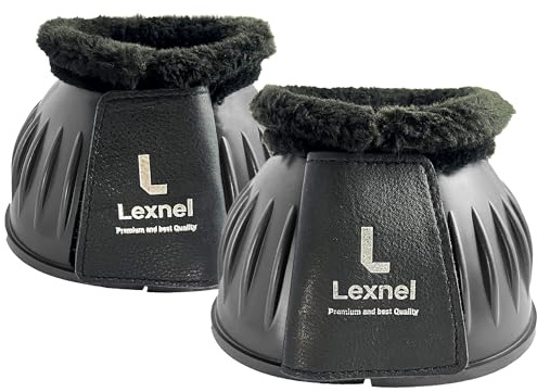 LEXNEL Bottes de cloche en caoutchouc durables pour cheval - Protection et confort supérieurs des sabots - 1 paire (noir, M)