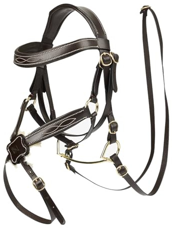 LeMieux Hobby Horse Grackle Träns Brun - Vadderat läder och mjukt lammull - Pedagogisk leksak