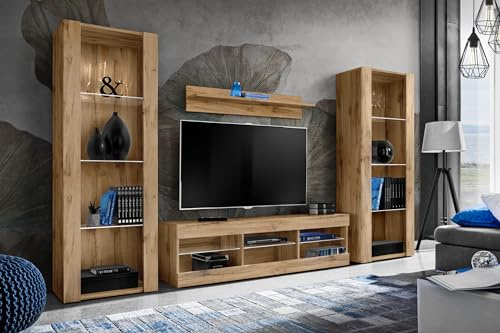 Komodee Wohnwand TV Tivoli Grande Wotan/Wotan 250x159x35 cm