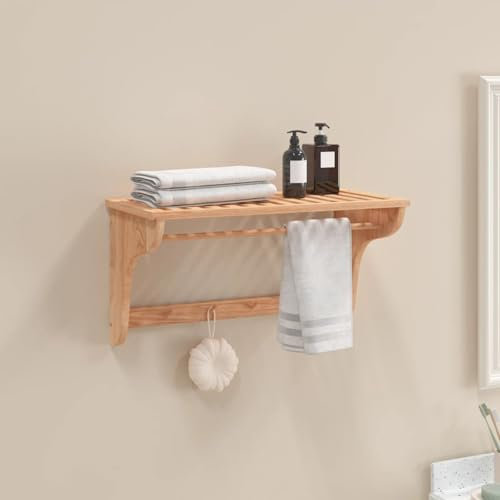 Camerina Handtuchhalter 60x30x35 cm Massivholz Nussbaum Leiterregal Holz