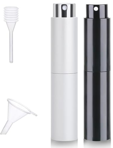 JETOHIX 2 PCS Perfume Atomisers Refillable, 10ml Perfume Atomiser Spray Bottle, Leak Proof Mini Perfume Travel Bottle, Portable Empty Spray Bottle for Travel Business Trip Outdoor Activitie