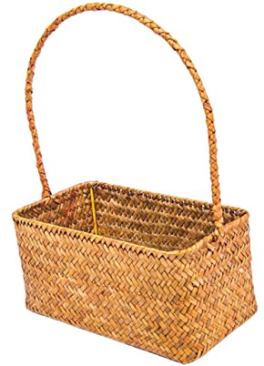 MAGICLULU 1pièce Panier à Wicker Corbeille Osier Pour Plantes Et Avec Poignée Dimensions Orange