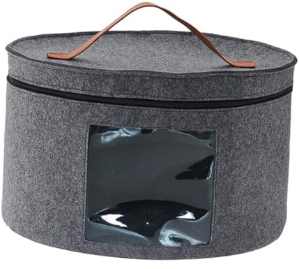 SiaBiced Hutbox für Die Sichere Lagerung von Hüten mit Deckel, Grau 33x26cm