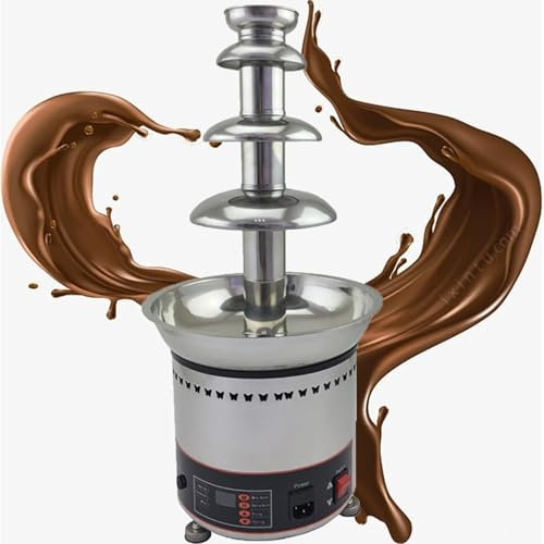 Fontaine à Fondue au Chocolat Grande fontaine à chocolat commerciale for fondue au chocolat chaud, machine de chauffage for fonte du chocolat à 4/5/6/7 niveaux en acier inoxydable for fête d'anniversa
