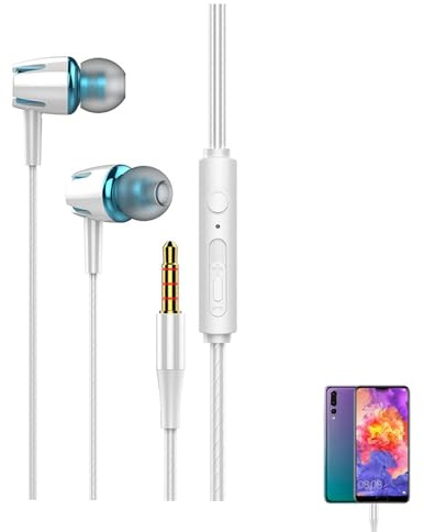 Bbbabeslk Écouteurs filaires – Écouteurs intra-auriculaires, diaphragme en fibre de carbone, double diaphragme réduction du bruit, , doré/rose/bleu/noir or, 18 g, prise jack 3,5 mm