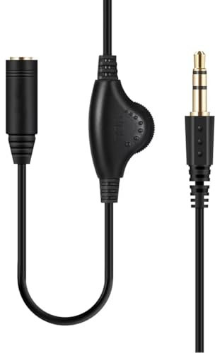 Cavo Prolunga Audio Stereo 3,5mm | Maschio Femmina | Adattatore Aux con Controllo del Volume | Prolunga 1 Metro | Per Cuffie, PC, Computer, Altoparlanti Bluetooth, Smartphone, Tablet