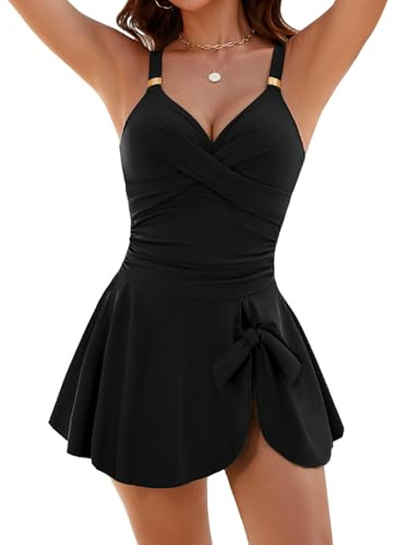 Nadeer Costume da Bagno Intero Donna Elegante Push Up Swimwear Scollo a V Swimdress Controllo della Pancia Spiaggia Estate Beachwear