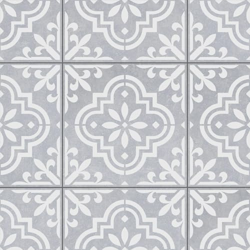 Reusable Tile Painting Stencil – Valetta Spanish Moorish Flower Design, Moroccan Style Template for DIY Home Decor – Durable Stencil for Floor, Wall, Patio, and Concrete – Terracotta (30cm x 30cm)
