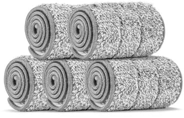 5 Pieces Mops Replacement Head Floor Cleaning Self-adhesive Cloth Self-wring Water Absorbent Pad Rag Household Toilet 32x10.5
