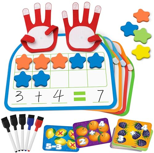 Coogam Montessori Mathematically Controlled Numerical Counting Blocks, Magnetic Ten Plus Minus Exercise Plates, Suitable for Educational Learning Toys for 1st to 3rd Grade