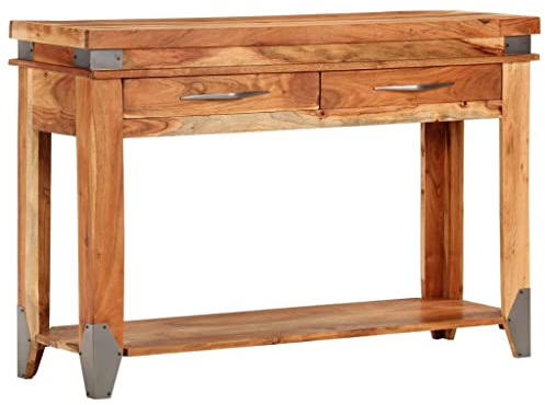 KATERYY Camera da letto Tavolo Console 110x34x74 cm in Legno Massello di Acacia