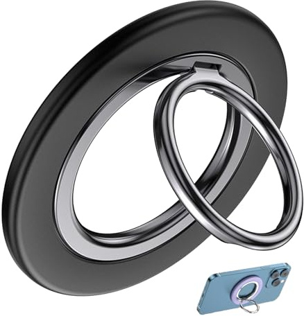 Magnetic Phone Ring Holder, 360°Adjustable Phone Ring Holder Grip Ring Stand Finger Grip Kickstand for Androids, Iphone 17 16 Pro Max 15 14 13 12, All Smartphones