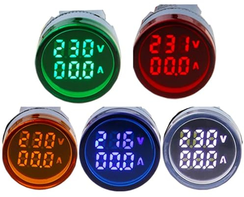 1 amperímetro digital de CA con pantalla LED dual, redondo, voltímetro, amperímetro, voltaje y corriente, 60-500 V, 220 V, 100 A.(Red,300A_SQUARE_AC 500V 100A)