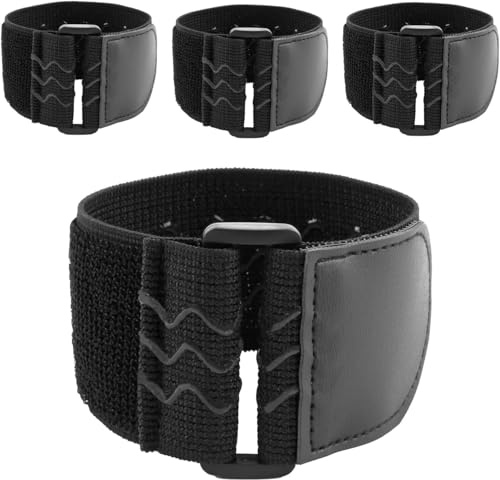 LOLANIUT 4 unidades de cinta de para cinturón, 40 x 5 cm, cierre de elástico con silicona antideslizante, cinta de reutilizable, bridas de cable para bicicleta, pantalones, esquí, jardín