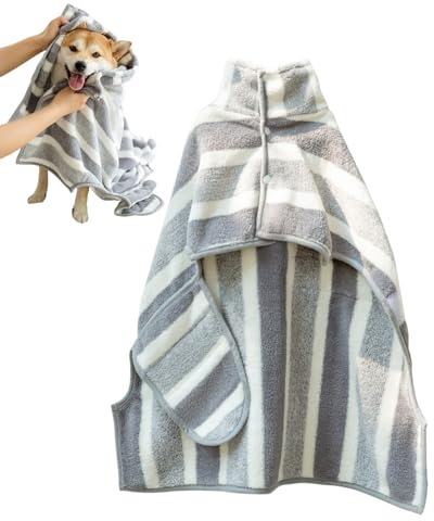 Hundehandtuch – 90 cm Hunde-Trockenmantel, keine Reizung gewährleistet, Polyester, super saugfähiger Katzen-Bademantel mit innovativem ultraweichem Mikrofasergewebe, Haustier-Bademantel für Bad