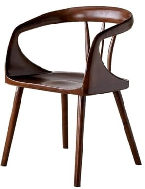 Sillas de comedor modernas de madera maciza con reposabrazos, elegante piel de cocina y sala de estar, sillas de comedor de color cereza, cómodas y