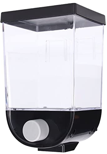 CFTGIW Quadratischer Trockenfutterspender Zur Wandmontage, Getreideaufbewahrungsbehälter, Wäscheperlen-Müslispender für die Küche, 1,5 L, mit [an der Wand montiertem] Design auf Müsli (1L)