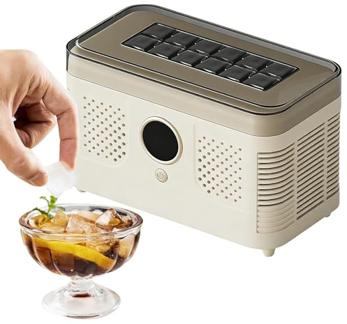 Machine à glaçons portable, 12 glaçons par cycle, glacette rapide en 15–20 min, glaçons creux ou pleins au choix, 12V/220V pour voiture et maison, appareil à glaçons compact pour voyages, camping et f
