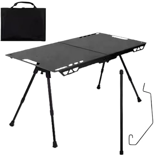 Generico Tavolo da Campeggio - Scrivania Portante Pieghevole con PortaLampada | Tavolo da Cucina da Campeggio | per Esterno Terrazzo Balcone Giardino Camper Viaggi Barbecue