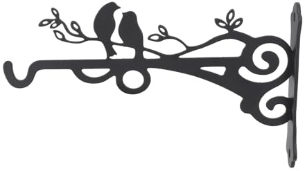 Alomejor Hanging Plant Bracket Sturdy Versatile Plant Hanger for Garden Decor Outdoor Black Iron Hook for Wall Indoor Holder with Screws