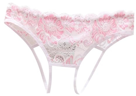 Cutout Sexy Panties for Women Low Waisted Sheer Thongs Underwear Breathable Lace Comfor Briefs G String Crotchless Cheeky Lingerie Underpants Tummy Control Tangas Cute Funny