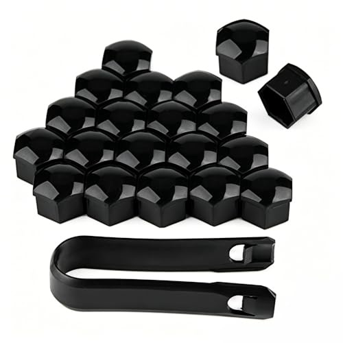 Woniyal 20 Pezzi Copridadi Ruota per BYD Atto 2, Copri Dado Esagonale per Pneumatici Tappi Protettivi Bulloni e Dadi Ruota,Black-19mm