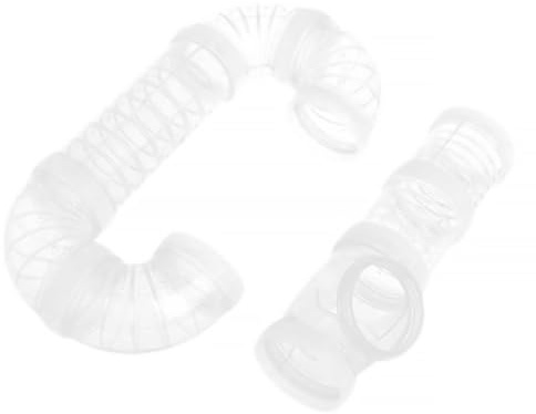 YARNOW Tunnel en Plastique Blanc Tube Connecté pour Cage à Hamster 2pcs, Extension Habitat Extérieure pour Jeux et Activités des Petits Animaux