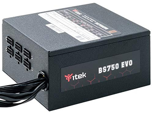 Itek Alimentatore per PC BS750 EVO 750W Certificato 80Plus Bronze - PFC Attivo - Ventola HDB 12cm - Semi Modulare