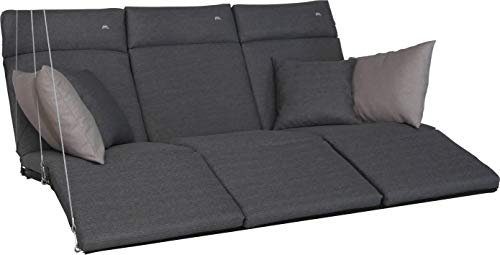 Angerer Freizeitmöbel GmbH Hollywoodschaukel Auflage Lounge Smart - passend für viele 3-Sitzer Hollywoodschaukeln mit Fußteil - Schaukelauflage Made in Germany (Grau)