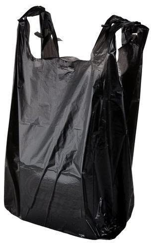 Venuscello® 200 x Vest Style Carrier Bags Black Plastic 11 x 17 x 21 18mu Heavy Duty Carry Bags for Vegetables Fruits Groceries Shopping