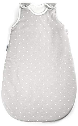 Ehrenkind® Babyschlafsack | Rund 2.5 TOG | Bio-Baumwolle | Ganzjahres Schlafsack Gr. 74/80 Grau Mit Weißen Punkten | Oeko-Tex | Winter Und Sommer Für Kinder