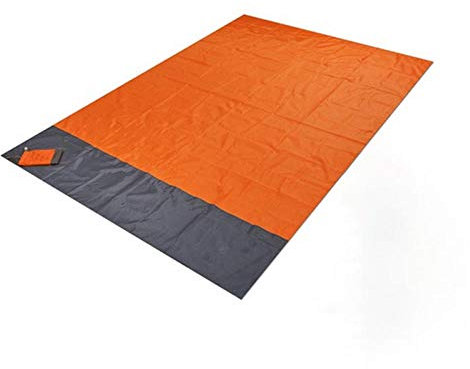 SlimpleStudio Strand-Matte Thermo isoliert Liegematte,Strandmatte tragbare Faltbare wasserdichte Picknickmatte Rasenmatte im Freien-Orange_200x210cm