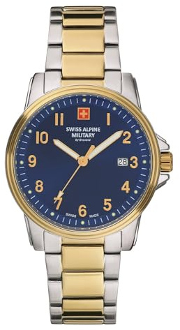 Swiss Alpine Military Herren Uhr Analog Quarz 7011.1 Edelstahl