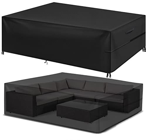 GARPROVM Abdeckung für Gartenmöbel, Abdeckplane Gartenmöbel Schutzhülle für Gartenmöbel Wasserdicht Winddicht Anti-UV Staubdicht Oxford Gewebe, für Outdoor Sofa Tisch Möbelsets - 213x132 x74cm