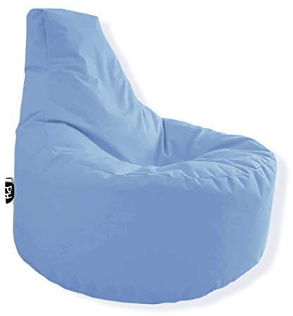 PH Sillón gamer en 2 tamaños diferentes y 25 XXL – 80 cm de diámetro, 30 cm de altura del asiento, 90 cm de altura, color azul claro