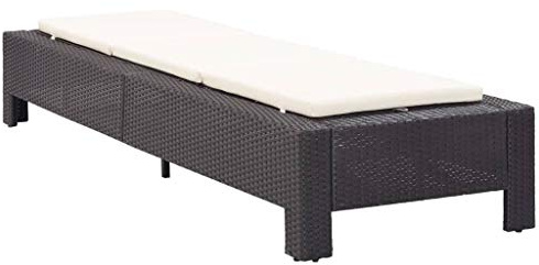 Outdoor Sunbed,Sun Loungers,Outdoor Chaise,Wicker Outdoor Furniture,Weather-Resistant,for Lawn,Backyard,Garden,Park,Poolside,Deck,with Cushion Black Poly Rattan(Easy to Maintain)