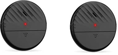 Lancoon Door Window Vibration Sensor Alarm Black 2 Packs 125dB Loud Slim Glass Break Burglar Detector with Adjustable Sensitivity LED Indicator Light for Home Office Security