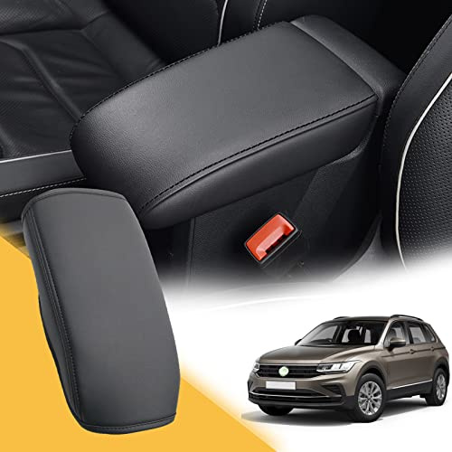 ZCLINKO Compatibile con VW Tiguan 2 2016-2023/ Seat Tarraco FR 2019-2023 Cuscino per Bracciolo Centrale Tiguan MK2 Copertura Protettiva in Pelle PU Accessori Tarraco (Nero)