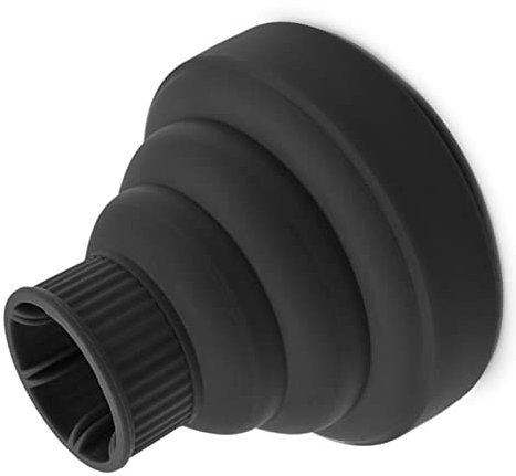 Diffuser Hairdryer, Hair Dryer Diffuser Attachment, Silicone Portable Collapsible Hair Dryer Diffuser Blowing Curly Hair Diffuser for 3.5-5cm Caliber Hair Dryer(Black)
