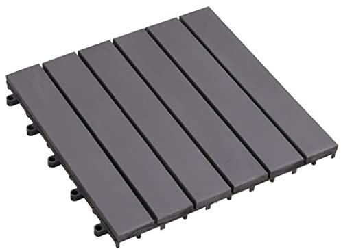 INLIFE Terrassenfliesen 10 STK. Grau 30 x 30 cm Massivholz Akazie,7.2kg,46586