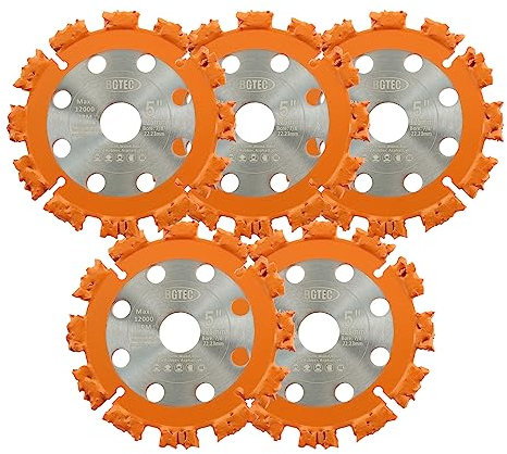 Disque à découper le bois 5/125 mm - BGTEC Lame de scie au carbure pour racine d'arbre, tronc, bois, caoutchouc dur, plastique, 5pcs