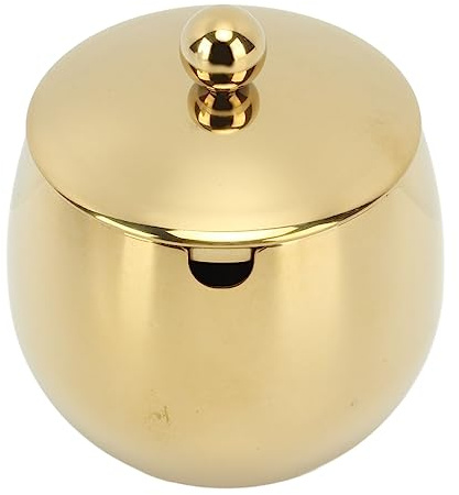 Zuckerdose aus Edelstahl, Gewürzglas mit Deckel, Große Zuckerdose, Polierter Zuckerbehälter, Multifunktions-Zuckerbehälter für Küche, Bar, Restaurant, Perfekt für Zucker, Pfeffer, Salz(Gold)