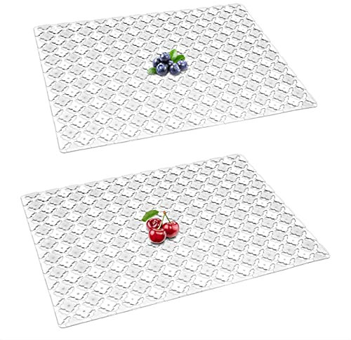 Top-spring Spülbeckenmatte, 2 Stück, Küchenspüle, Schutzmatte für Keramik-/Edelstahl-Spülen, zuschneidbar, 30 x 40 cm (transparent)