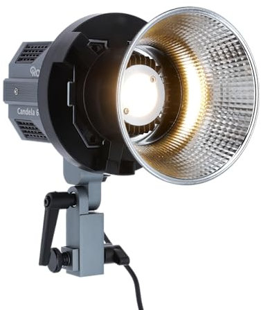 Rollei Candela 60 Bi-Color LED-Studiolampe: 60W, Dimmbar 0-100%, Ultrakompakt, Bi-Color 2700-6500K, Akku/Netzbetrieb, Bowens-Mount, Flüsterleise Kühlung, 10 Lichteffekte, Hohe Farbtreue CRI/TLCI 97