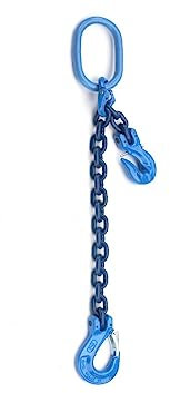 Joma-Tech 1-Strang Anschlagkette 1m GK10 8mm blau mit Sicherheitshaken verkürzbar