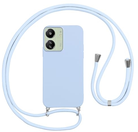 Vauki Funda con Cuerda para Xiaomi Redmi 13C, Carcasa Silicona AntiChoque con Correa, Case con Ajustable Colgante Collar Cordón Suave Cuello para Redmi 13C Móvil Teléfono, Púrpura Claro