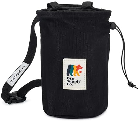 Oso Supply Co - Gewachste Segeltuch-Kreide-Tasche für Klettern, Bouldern, Kreideeimer mit Gürtel, wasserdicht, Reißverschlusstasche – perfekte Kletterausrüstung, Ausrüstung für drinnen und draußen