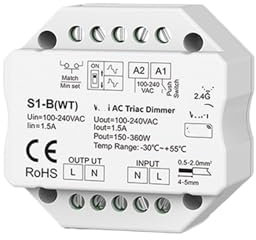 AC tiristore dimmer pulsante interruttore regolatore di luce manopola 2.4G dimmerabile telecomando S1-B WT