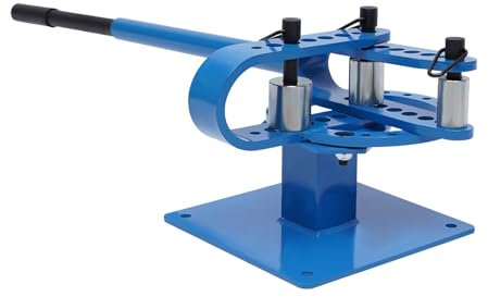 Biegegerät Manuelle Tischbiegemaschine, Kompaktes Biegegerät mit 7 Matrizen für 25mm-75mm Flachstahl, Rundstahl & Vierkantstahl
